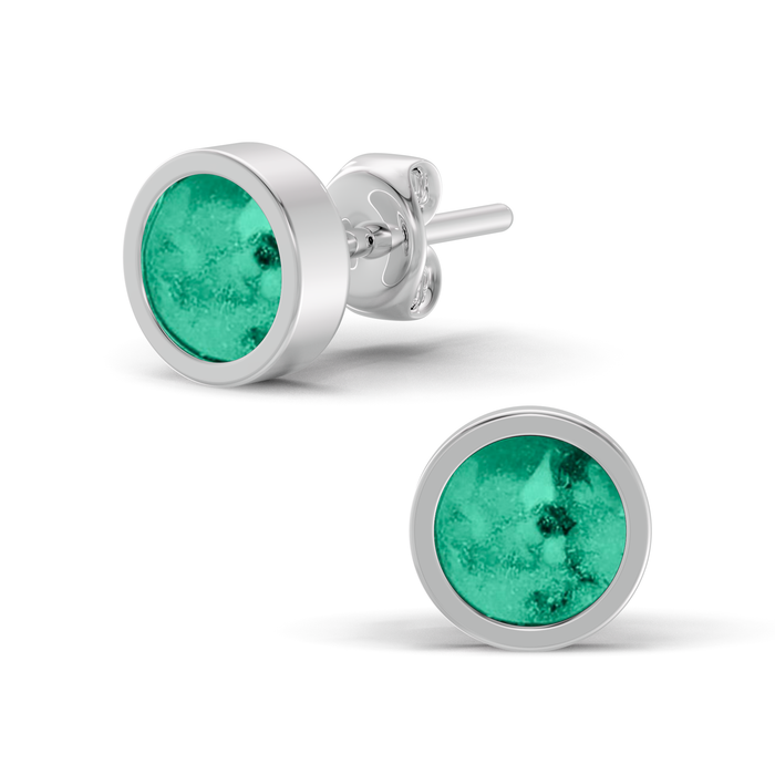Always With Me Round Shaped Ashes Earrings (AWM-E2S)