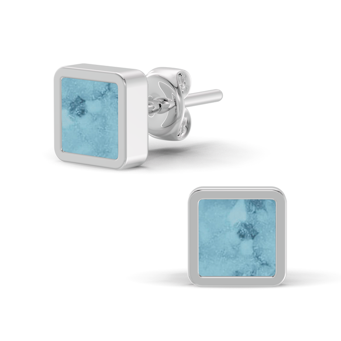 Always With Me Square Shaped Ashes Earrings (AWM-E3S)