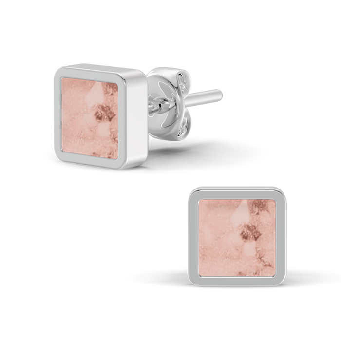 Always With Me Square Shaped Ashes Earrings (AWM-E3S)