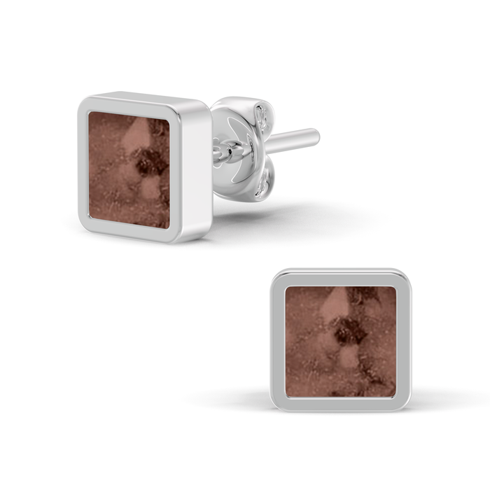 Always With Me Square Shaped Ashes Earrings (AWM-E3S)