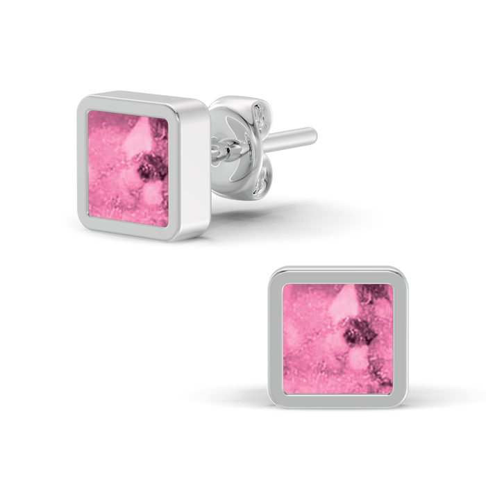 Always With Me Square Shaped Ashes Earrings (AWM-E3S)