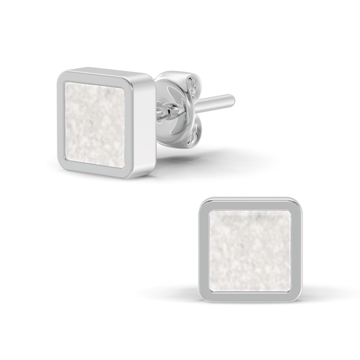 Always With Me Square Shaped Ashes Earrings (AWM-E3S)