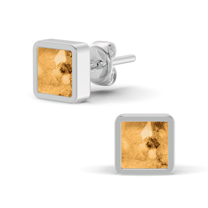 Always With Me Square Shaped Ashes Earrings (AWM-E3S)