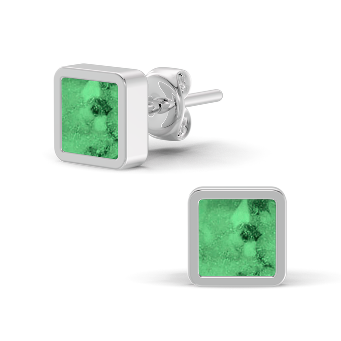Always With Me Square Shaped Ashes Earrings (AWM-E3S)
