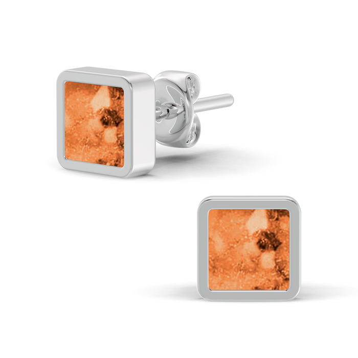 Always With Me Square Shaped Ashes Earrings (AWM-E3S)