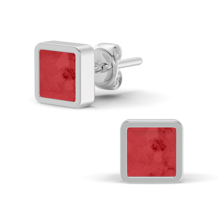 Always With Me Square Shaped Ashes Earrings (AWM-E3S)