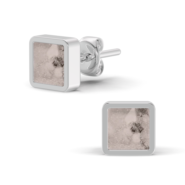 Always With Me Square Shaped Ashes Earrings (AWM-E3S)