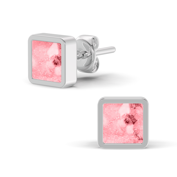 Always With Me Square Shaped Ashes Earrings (AWM-E3S)