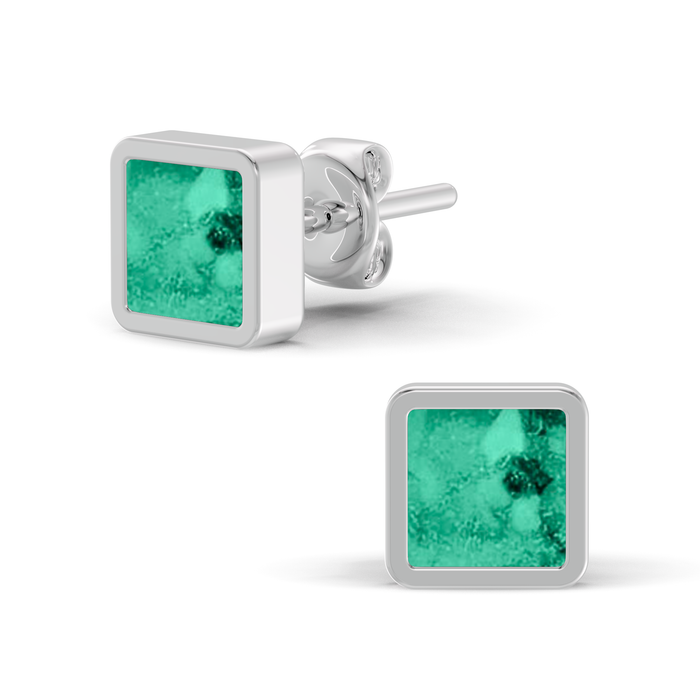 Always With Me Square Shaped Ashes Earrings (AWM-E3S)