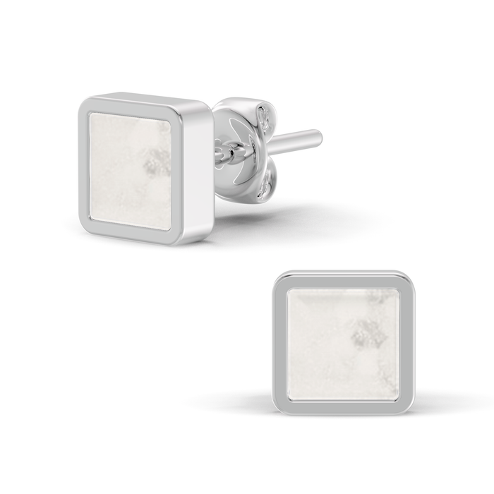 Always With Me Square Shaped Ashes Earrings (AWM-E3S)