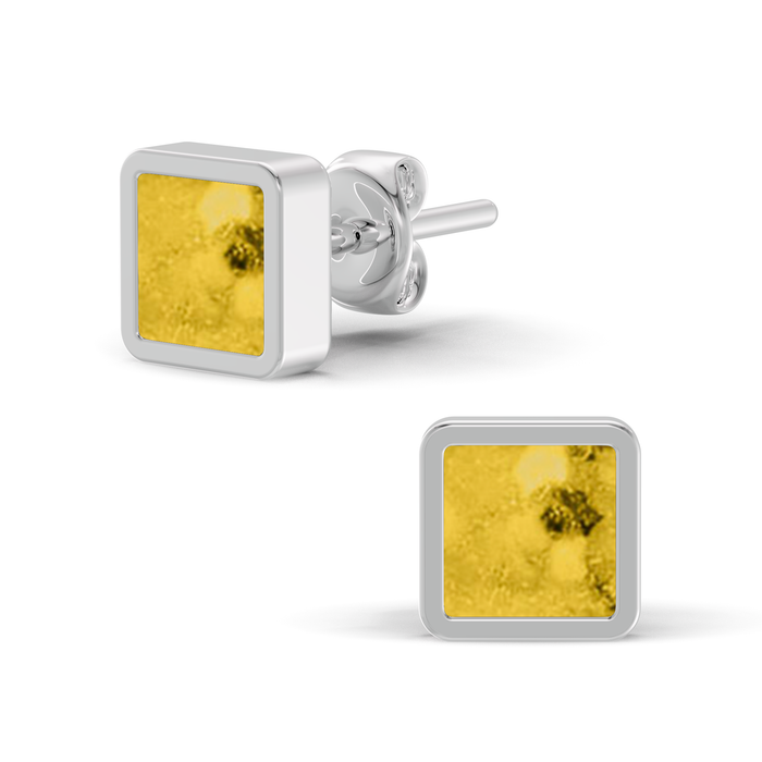 Always With Me Square Shaped Ashes Earrings (AWM-E3S)