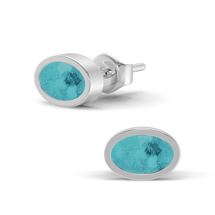 Always With Me Oval Shaped Ashes Earrings (AWM-E4S)