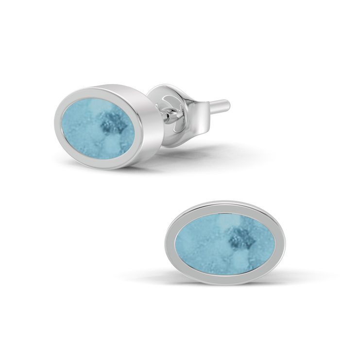 Always With Me Oval Shaped Ashes Earrings (AWM-E4S)