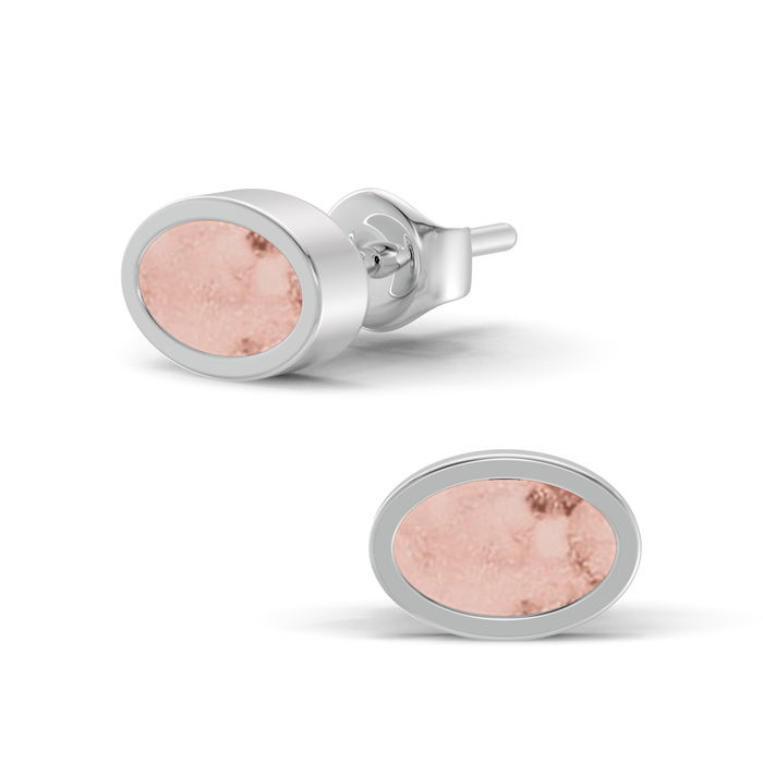 Always With Me Oval Shaped Ashes Earrings (AWM-E4S)