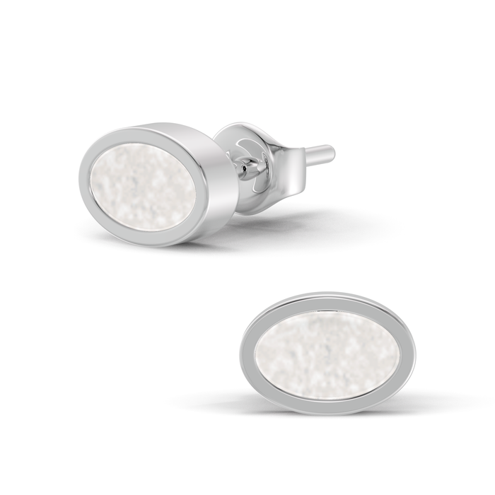 Always With Me Oval Shaped Ashes Earrings (AWM-E4S)