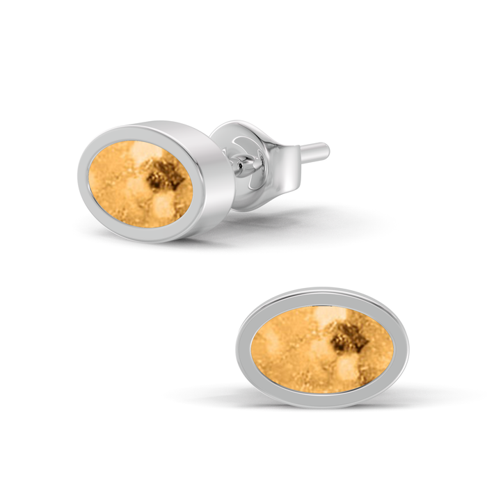 Always With Me Oval Shaped Ashes Earrings (AWM-E4S)