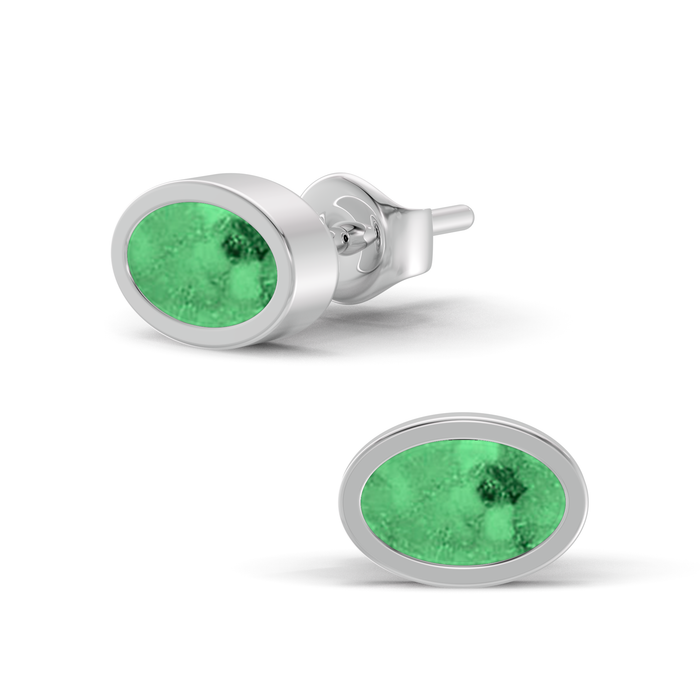 Always With Me Oval Shaped Ashes Earrings (AWM-E4S)