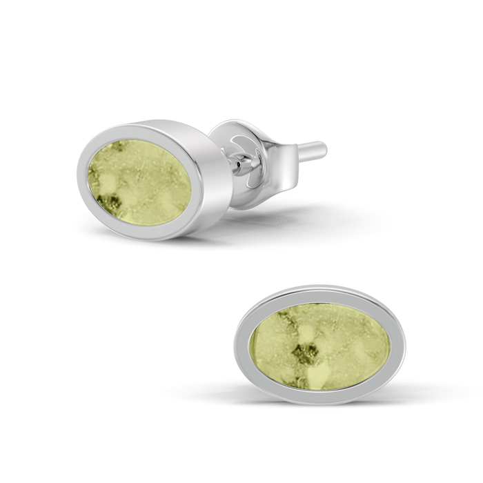 Always With Me Oval Shaped Ashes Earrings (AWM-E4S)