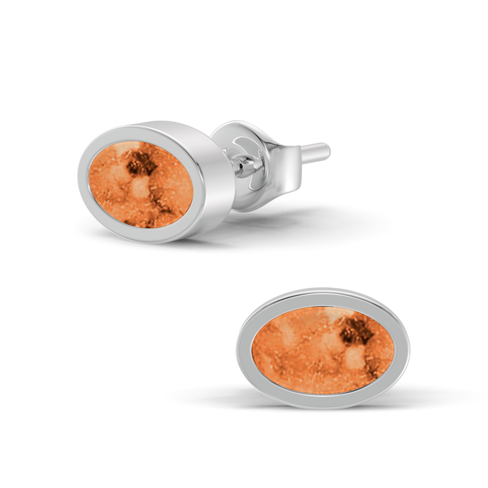 Always With Me Oval Shaped Ashes Earrings (AWM-E4S)