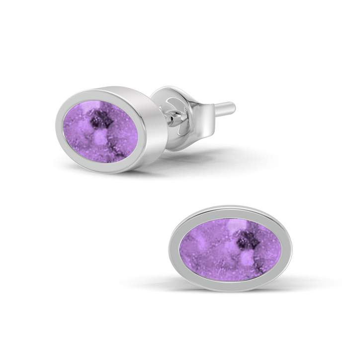 Always With Me Oval Shaped Ashes Earrings (AWM-E4S)