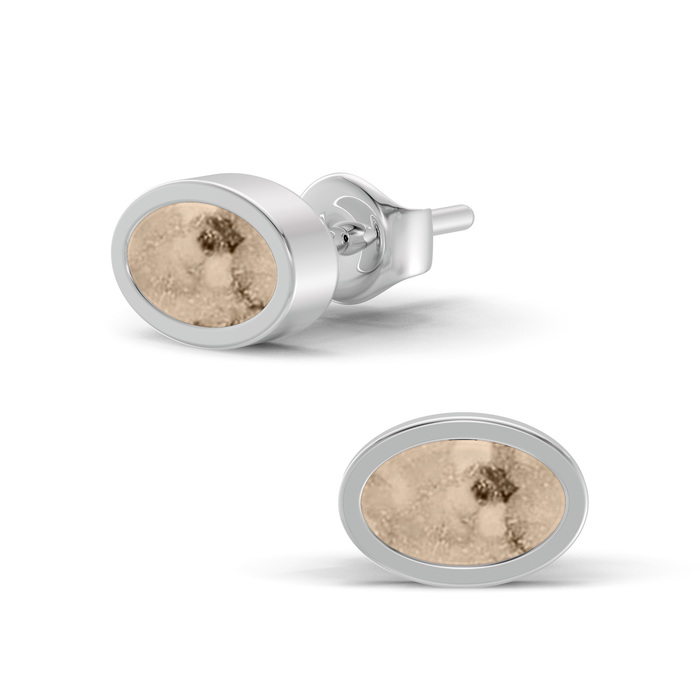 Always With Me Oval Shaped Ashes Earrings (AWM-E4S)
