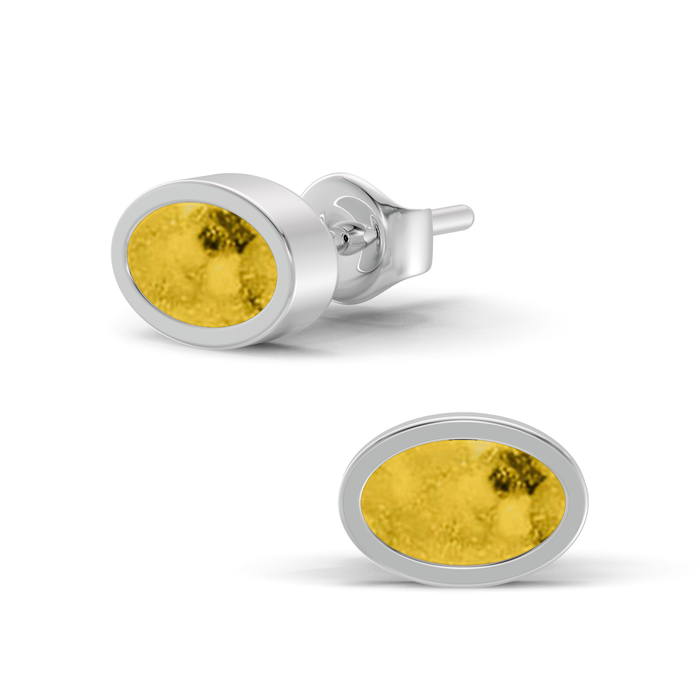 Always With Me Oval Shaped Ashes Earrings (AWM-E4S)