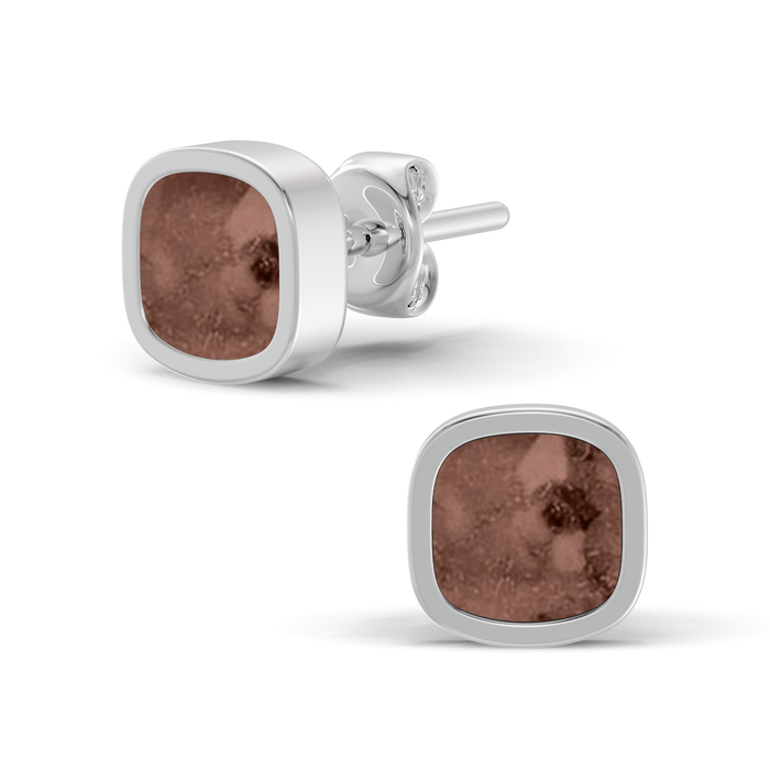 Always With Me Cushion Shaped Ashes Earrings (AWM-E5S)
