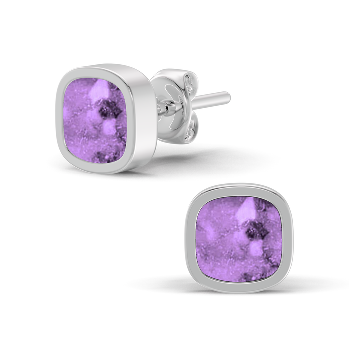 Always With Me Cushion Shaped Ashes Earrings (AWM-E5S)