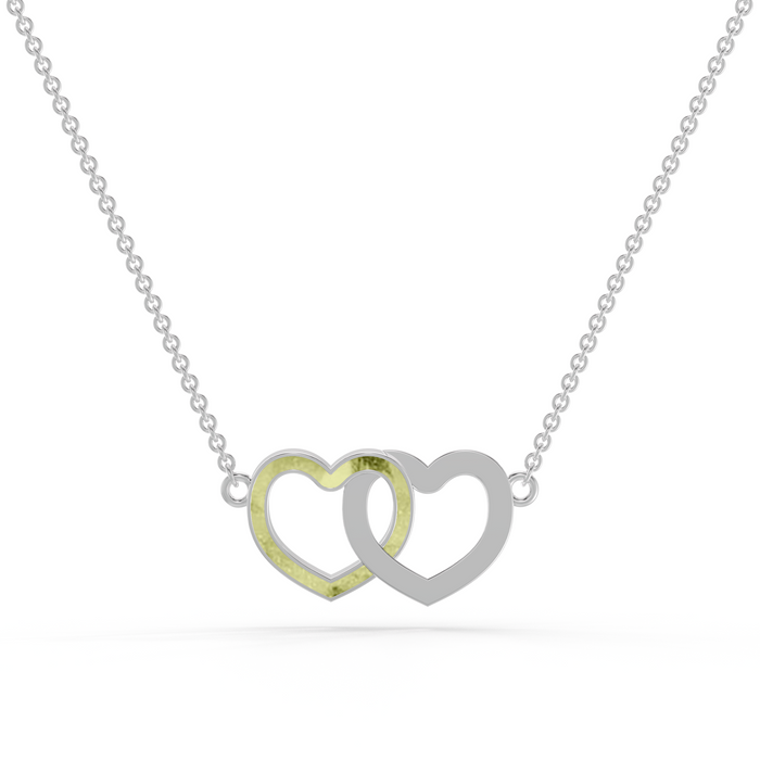 Always With Me Two Hearts Interlocking Necklace with Chain  (AWM-N2)