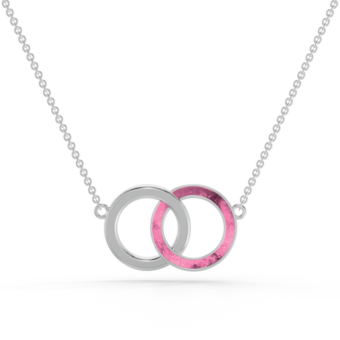 Always With Me Interlocking Circles Necklace with Chain  (AWM-N4)