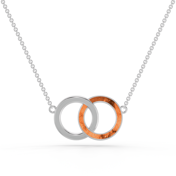Always With Me Interlocking Circles Necklace with Chain  (AWM-N4)