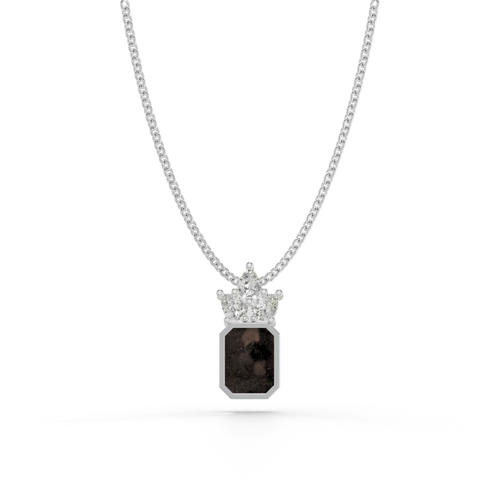 Always With Me Emerald Necklace with Pear Style Zircons and Chain  (AWM-N5)
