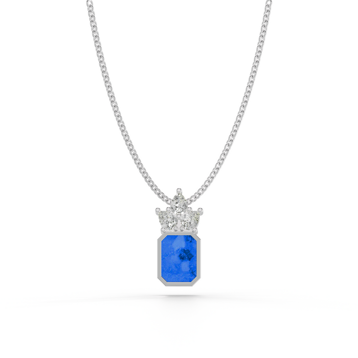 Always With Me Emerald Necklace with Pear Style Zircons and Chain  (AWM-N5)