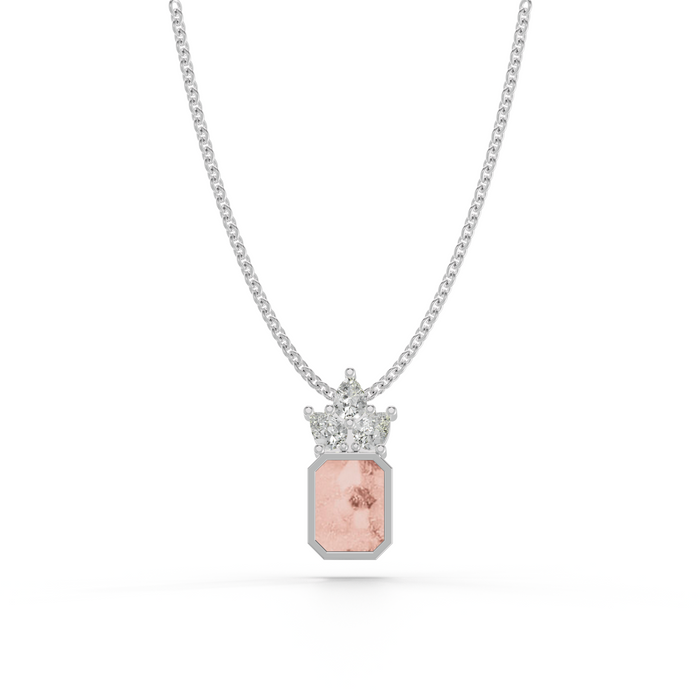 Always With Me Emerald Necklace with Pear Style Zircons and Chain  (AWM-N5)