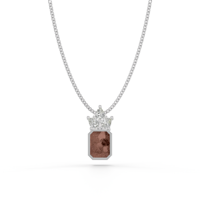 Always With Me Emerald Necklace with Pear Style Zircons and Chain  (AWM-N5)