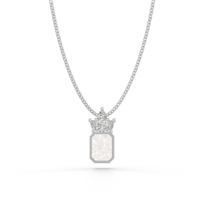 Always With Me Emerald Necklace with Pear Style Zircons and Chain  (AWM-N5)