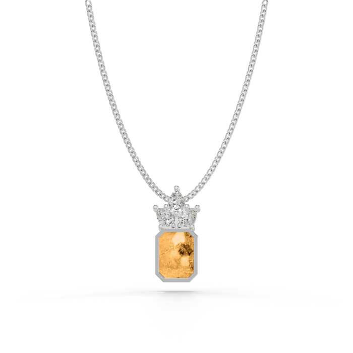 Always With Me Emerald Necklace with Pear Style Zircons and Chain  (AWM-N5)