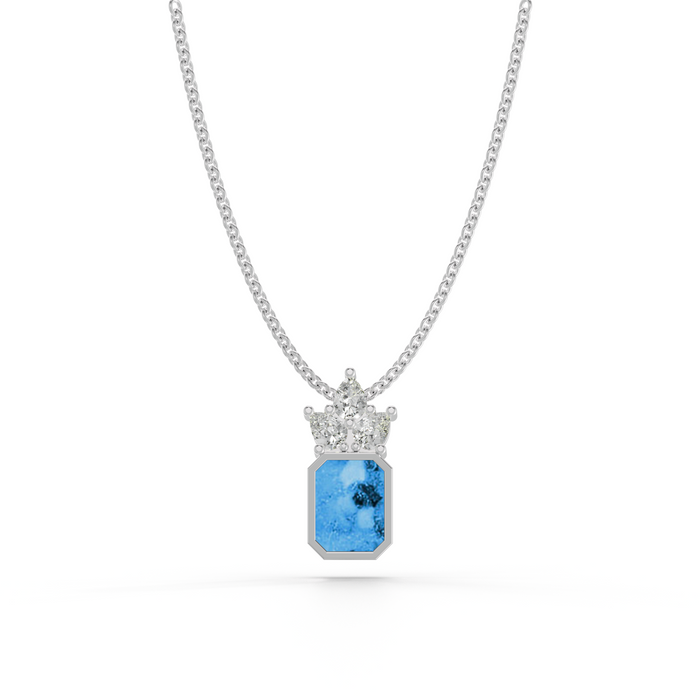 Always With Me Emerald Necklace with Pear Style Zircons and Chain  (AWM-N5)