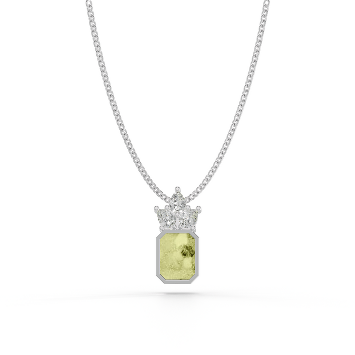 Always With Me Emerald Necklace with Pear Style Zircons and Chain  (AWM-N5)