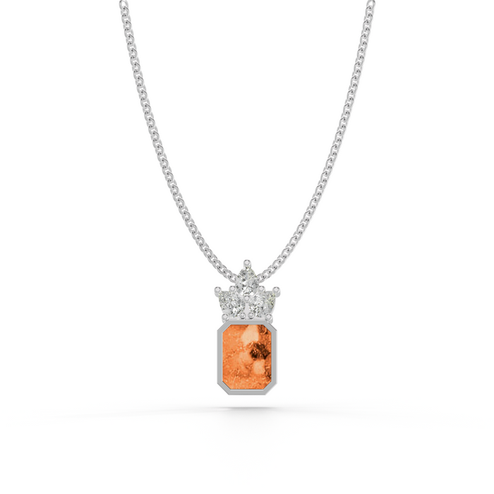 Always With Me Emerald Necklace with Pear Style Zircons and Chain  (AWM-N5)