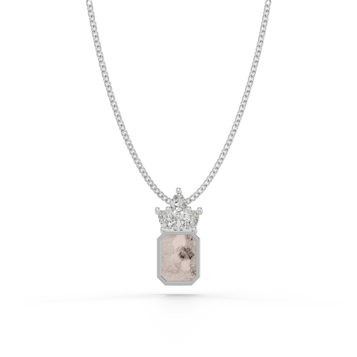 Always With Me Emerald Necklace with Pear Style Zircons and Chain  (AWM-N5)