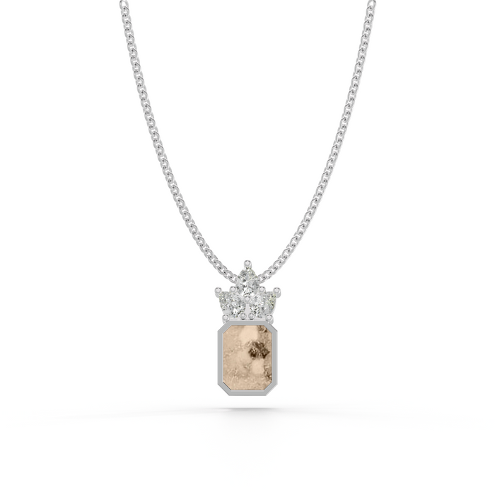Always With Me Emerald Necklace with Pear Style Zircons and Chain  (AWM-N5)