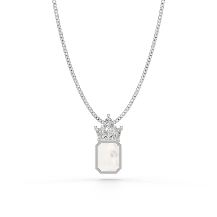 Always With Me Emerald Necklace with Pear Style Zircons and Chain  (AWM-N5)
