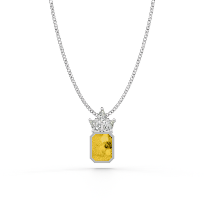 Always With Me Emerald Necklace with Pear Style Zircons and Chain  (AWM-N5)