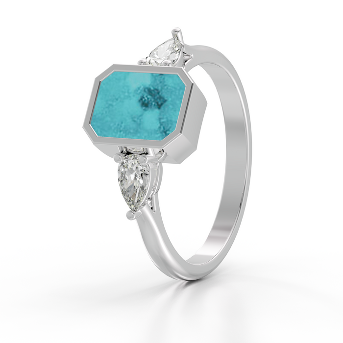 Always With Me Emerald Cut Ring with Zircons  (AWM-R10S)