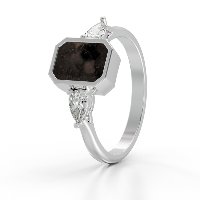 Always With Me Emerald Cut Ring with Zircons  (AWM-R10S)