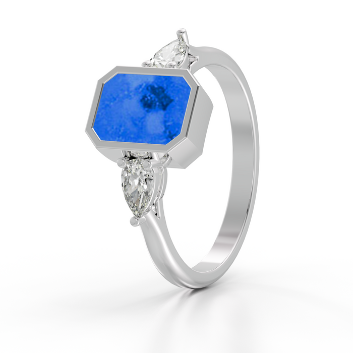 Always With Me Emerald Cut Ring with Zircons  (AWM-R10S)