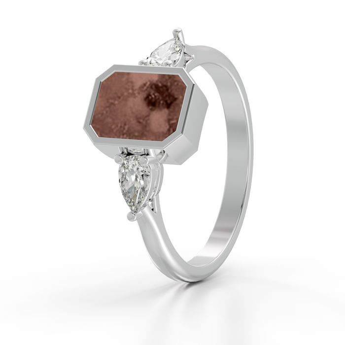 Always With Me Emerald Cut Ring with Zircons  (AWM-R10S)