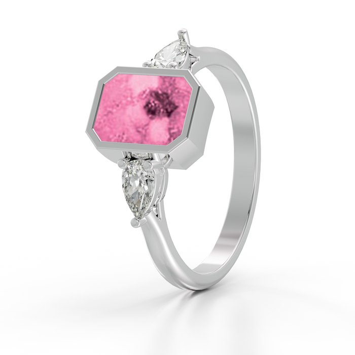 Always With Me Emerald Cut Ring with Zircons  (AWM-R10S)