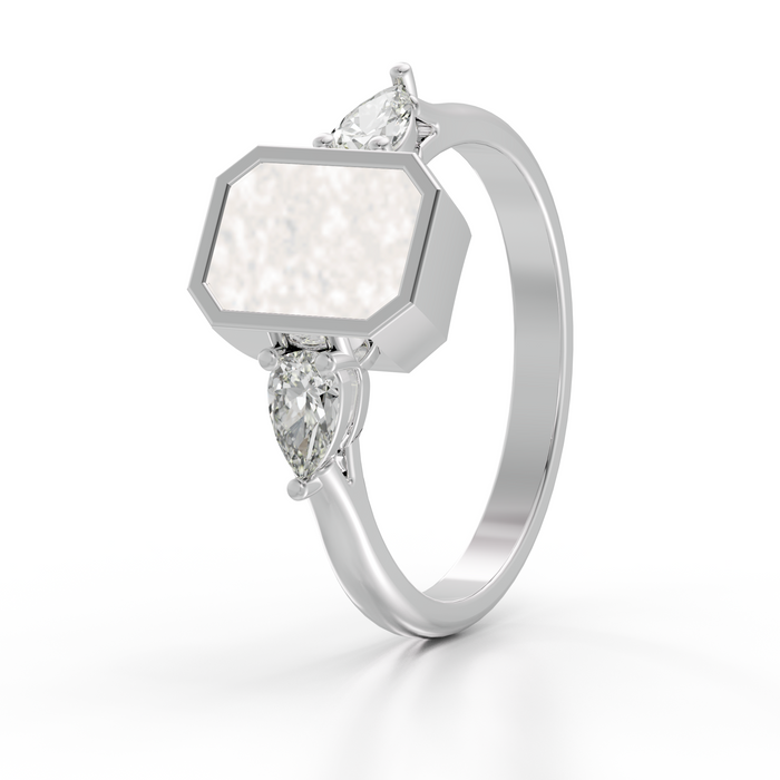 Always With Me Emerald Cut Ring with Zircons  (AWM-R10S)